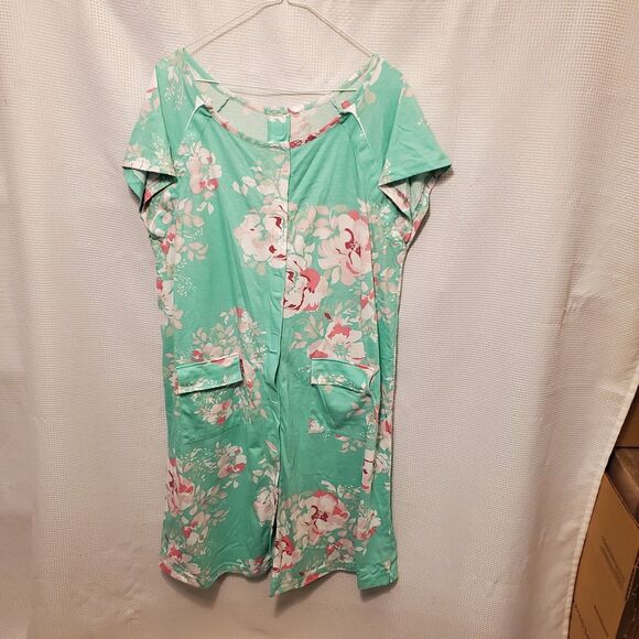Kindred Bravely Labor Delivery Access Gown Sz S/M/L Mint green floral NWOT - Picture 3 of 7